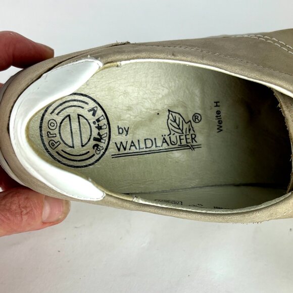 Waldläufer Taupe Leather Sneakers Comfort Wide Fit Sz. 6.5 - Picture 8 of 11